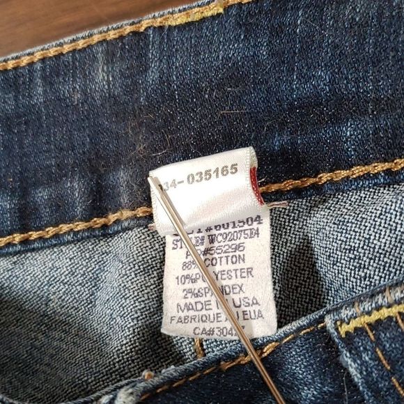 True Religion Joey Yellow‎ Hardware Twisted Hems Straight Leg Jeans USA Made 28 - Picture 4 of 8